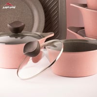 طقم قدور 12 قطعه جرانيت كوري ماركة نيوفلام وردي