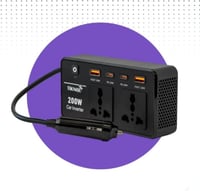 محول كهرباء سيارة 200 واط من TiKNAL بمنفذين AC و4...