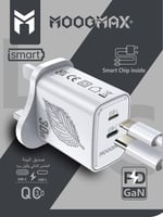 رأس شاحن جداري ذكي 30W منفذ PD و أيفون لون ابيض ما...