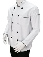 جاكيت طباخ ابيض مع زيج اسود
