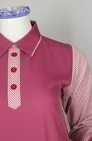 مريول وردي بقميص متصل موديل كويتي