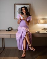 فستان موف بكسرات