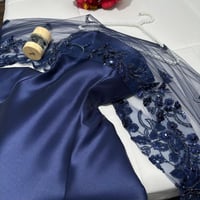 فستان كحلي طويل فخم