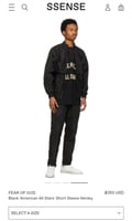 FEAR OF GOD BLACK AMERICAN ALL STARS HENLEY SHIRT