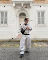 Gray set: oversized pants and sweater