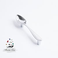 473 - مقبض بشكل ملعقة لون ( فضي ) - قطعتين