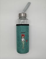 مطارة ماء من زجاج مع حافظ - Glass Water Bottle wit...