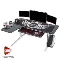 طاولة قيمنق زاوية لون أبيض ماوس ابيض