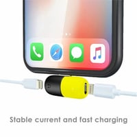 محول موزع | مقسم ايفون الى سماعة و شاحن اصفر/اسود...