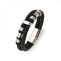 اسوارة رجالية فخمة جلد وستيل