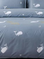 طقم لحاف 3 قطع أزرق/ حوت - 260*230