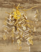 جداري ذهبي عناقيد ورق شجر كريستال + ستيل ذهبي 3060...