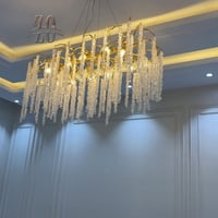 ثريا كريستال عناقيد ذهبي مستطيل 1.80م×45سم 5056/18...