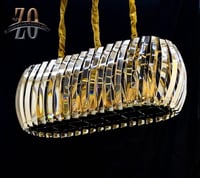 ثريا كريستال ستيل ذهبي مستطيل 80 * 35 سم 9811/800