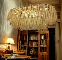 ثريا كريستال عناقيد ذهبي مستطيل 1.60م×80سم 6060/16...