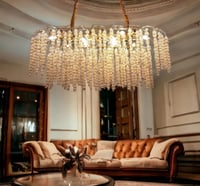 ثريا كريستال عناقيد ذهبي مستطيل 1.20م×60سم 6060/12...