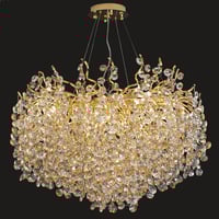 ثريا كريستال جرم ذهبي كريستال شفاف 65 سم 7070/650