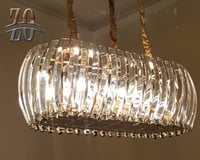 ثريا كريستال ستيل ذهبي مستطيل 80 * 35 سم 9811/800