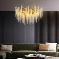 ثريا كريستال عناقيد ذهبي دائري 60سم 5056/600