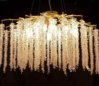 ثريا كريستال عناقيد ذهبي دائري 60سم 5056/600