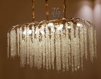 ثريا كريستال عناقيد ذهبي مستطيل 1.60م×80سم 6060/16...