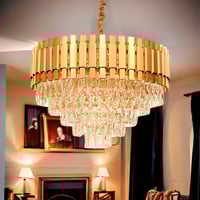 ثريا كريستال المنيوم ذهبي 40سم 1193/400