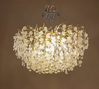 ثريا جنيهات قزاز ابيض + كريستال 65 سم 8080/650