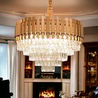 ثريا كريستال المنيوم ذهبي 80سم 1193/800