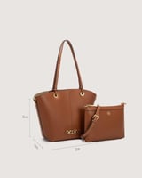 شنطة نسائية بمقاس متوسط بلون بني