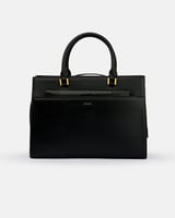 شنطة نسائية بحجم متوسط من الجلد بلون أسود