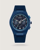 ساعة الزمن رجالية من الربل بلون أزرق