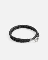 سوار رجالي بتصميم اسورتين بلون أسود