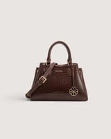 شنطة نسائية عملية من الجلد بلون بني