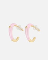 حلق نسائي بتصميم أنيق بلون ذهبي و وردي