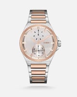 ساعة غموض الرجالية ستيل بلون فضي وروز قولد