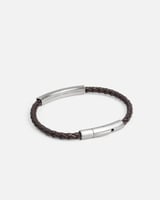 اسوارة رجالية من الجلد المجدول البني