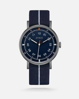 ساعة رجالية بسير من القماش بلون أزرق