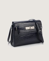 شنطة نسائية جلد أنيق بلون أزرق