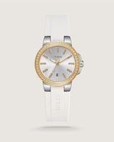 ساعة عطاء النسائية ربل بلون أبيض