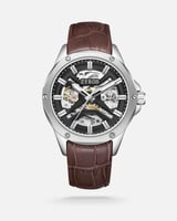 ساعة حياة الرجالية اتوماتيك بلون بني