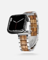 سوار ساعة آبل من الستيل والخشب