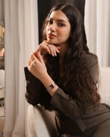 ساعة نسائية ستيل بلون ذهبي وفضي