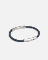 اسوارة رجالية من الجلد المجدول الأزرق