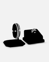 طقم نسائي اسوارتين وخاتمين فضي