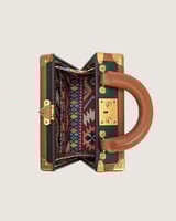 شنطة مُرجان النسائية من الجلد بلون بني و أخضر