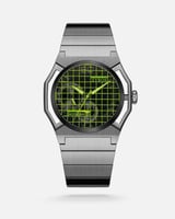 ساعة رجاليةبسير من الستيل بلون رمادي