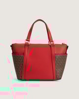 ‎ شنطة نسائية من الجلد بلون أحمر