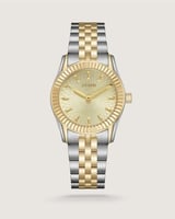 ساعة خط الزمن النسائية بلون ذهبي وفضي