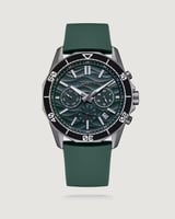 ساعة رجالية بسير من الربل بلون أخضر
