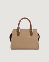 شنطة نسائية من الجلد بلون بني بتصميم كلاسيك